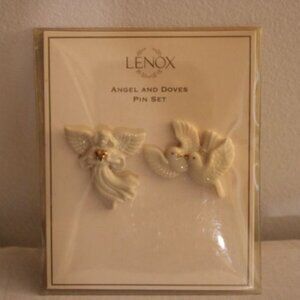 Lenox Angel & Doves Pin Set - New in Original Packaging